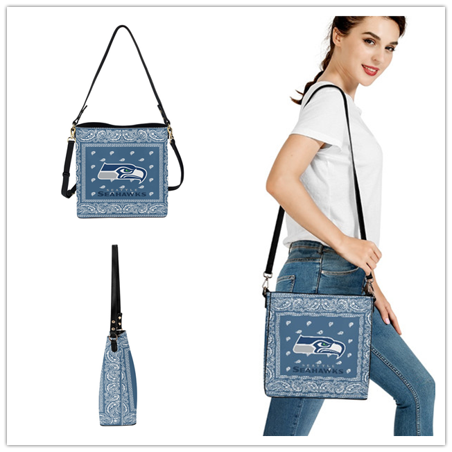 Seattle Seahawks PU Leather Bucket Handbag 001